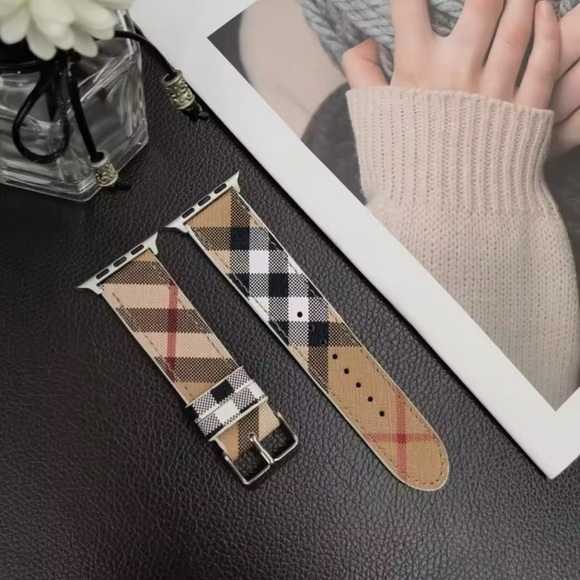 Leather Plaid Apple Watch Band 38/40/41/42/44 - Picture 11 of 16